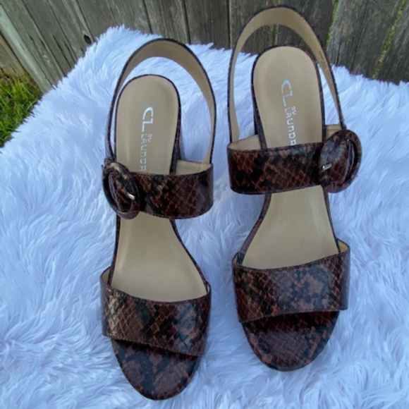NIB Laundry Python Platform Sandals Size 10 - Picture 1 of 10